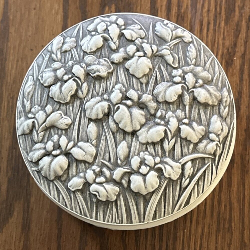 Facsimilies Ltd IRISES Van Gogh Design‎ Powder Box TrinketV Plaster Container